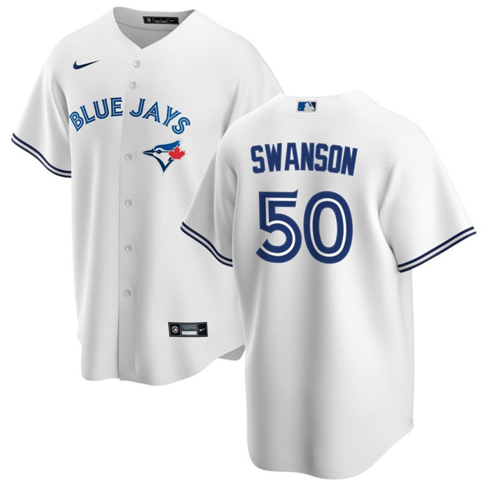 Men's Toronto Blue Jays #50 Erik Swanson White Cool Base Stitched Jersey Men's Toronto Blue Jays #50 Erik Swanson White Cool Base Stitched Jersey
