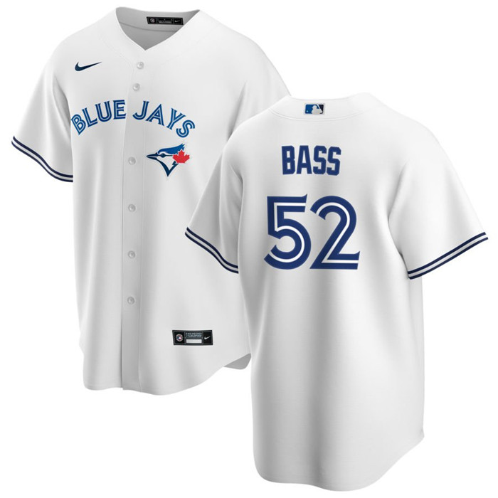 Men's Toronto Blue Jays #52 Anthony Bass White Cool Base Stitched Jersey Men's Toronto Blue Jays #52 Anthony Bass White Cool Base Stitched Jersey