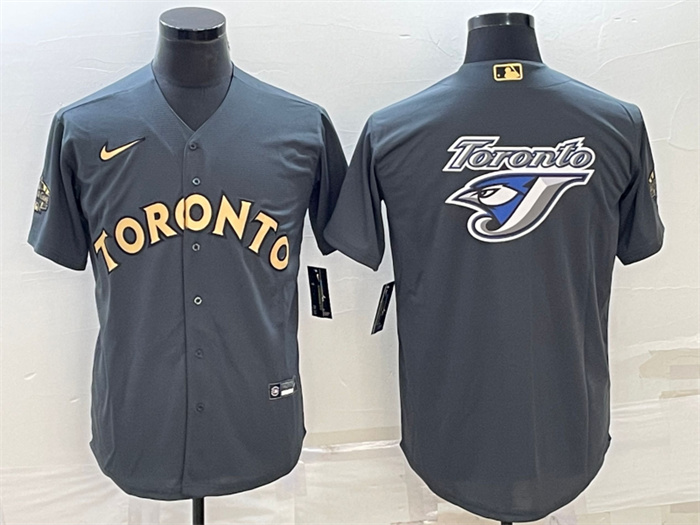Men's Toronto Blue Jays #6 Alek Manoah 2022 All-Star Charcoal Team Big Logo Cool Base Stitched Baseball Jersey Men's Toronto Blue Jays #6 Alek Manoah 2022 All-Star Charcoal Team Big Logo Cool Base Stitched Baseball Jersey