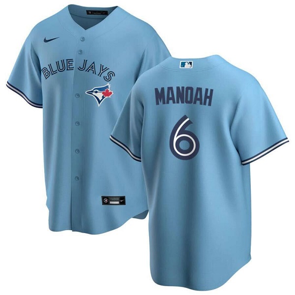 Men's Toronto Blue Jays #6 Alek Manoah Light Blue Cool Base Stitched Jersey Men's Toronto Blue Jays #6 Alek Manoah Light Blue Cool Base Stitched Jersey