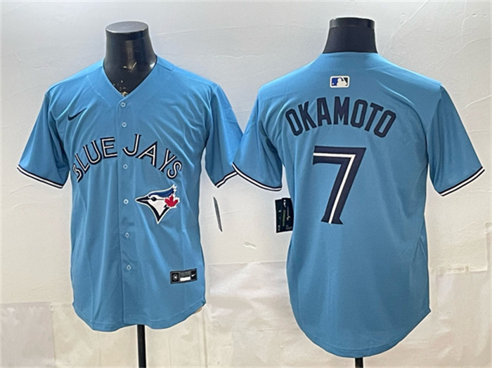 Men's Toronto Blue Jays #7 Kazuma Okamoto Blue 2025 Limited Stitched Baseball Jersey Men's Toronto Blue Jays #7 Kazuma Okamoto Blue 2025 Limited Stitched Baseball Jersey