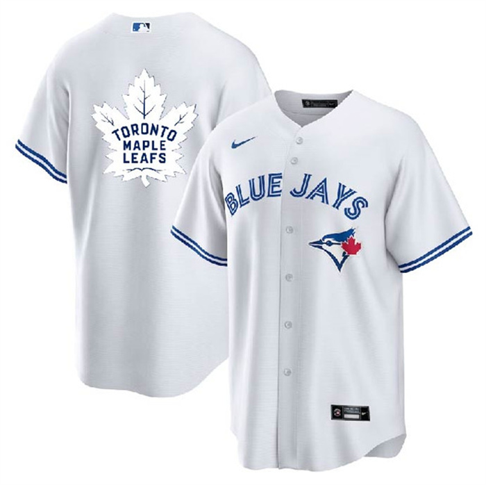 Men's Toronto Blue Jays & Leafs White Cool Base Stitched Jersey Men's Toronto Blue Jays & Leafs White Cool Base Stitched Jersey