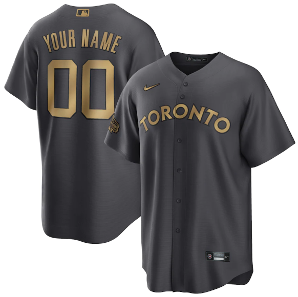 Men's Toronto Blue Jays Active Player Custom 2022 All-Star Charcoal Cool Base Stitched Baseball Jersey Men's Toronto Blue Jays Active Player Custom 2022 All-Star Charcoal Cool Base Stitched Baseball Jersey