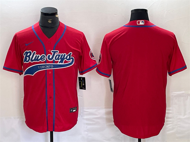 Men's Toronto Blue Jays Blank Red Cool Base Stitched Baseball Jersey Men's Toronto Blue Jays Blank Red Cool Base Stitched Baseball Jersey