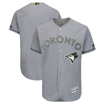 Men's Toronto Blue Jays Majestic Gray 2018 Memorial Day Authentic Collection Flex Base Team Custom Jersey Men's Toronto Blue Jays Majestic Gray 2018 Memorial Day Authentic Collection Flex Base Team Custom Jersey