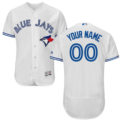Men's Toronto Blue Jays Majestic White Flexbase Authentic Collection Custom Jersey Men's Toronto Blue Jays Majestic White Flexbase Authentic Collection Custom Jersey
