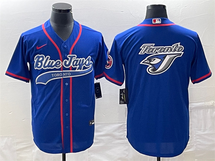 Men's Toronto Blue Jays Royal Team Big Logo Cool Base Stitched Baseball Jersey Men's Toronto Blue Jays Royal Team Big Logo Cool Base Stitched Baseball Jersey