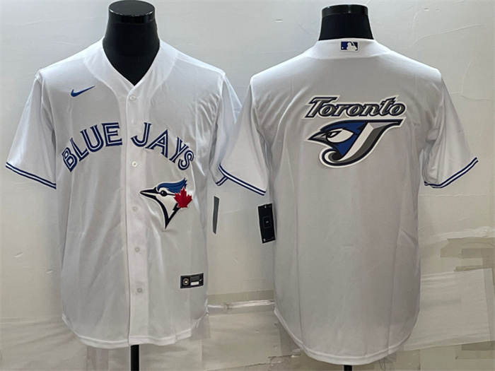 Men's Toronto Blue Jays White Team Big Logo Cool Base Stitched Baseball Jersey Men's Toronto Blue Jays White Team Big Logo Cool Base Stitched Baseball Jersey