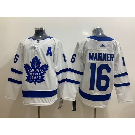 Men's Toronto Maple Leafs #16 Mitchell Marner White With A Patch Adidas Stitched NHL Jersey Men's Toronto Maple Leafs #16 Mitchell Marner White With A Patch Adidas Stitched NHL Jersey