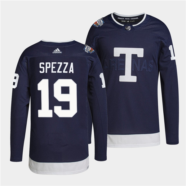 Men's Toronto Maple Leafs #19 Jason Spezza 2022 Heritage Classic Navy Stitched Jersey Men's Toronto Maple Leafs #19 Jason Spezza 2022 Heritage Classic Navy Stitched Jersey