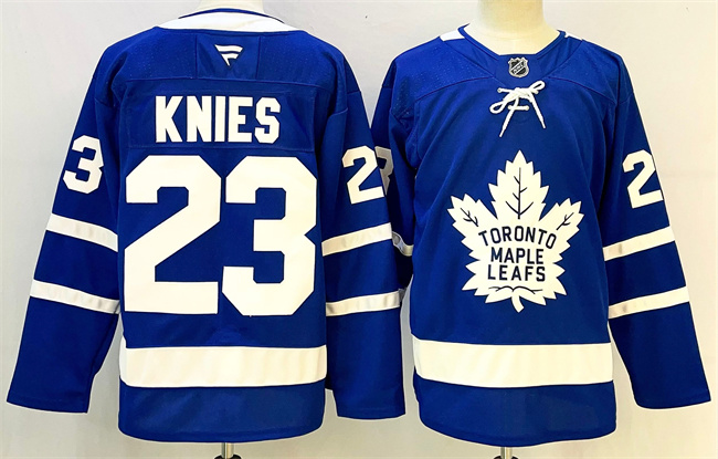 Men's Toronto Maple Leafs #23 Matthew Knies Blue 2024-25 Stitched Hockey Jersey Men's Toronto Maple Leafs #23 Matthew Knies Blue 2024-25 Stitched Hockey Jersey