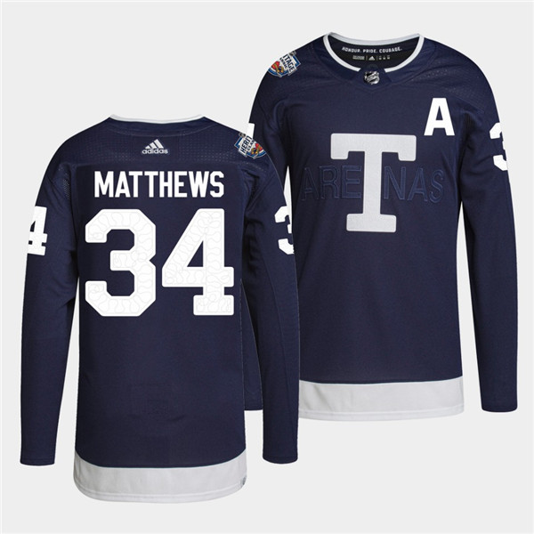 Men's Toronto Maple Leafs #34 Auston Matthews 2022 Heritage Classic Navy Stitched Jersey Men's Toronto Maple Leafs #34 Auston Matthews 2022 Heritage Classic Navy Stitched Jersey