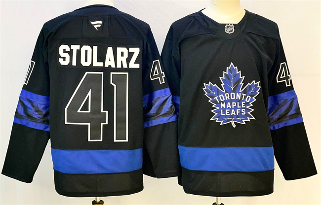Men's Toronto Maple Leafs #41 Anthony Stolarz Black 2024-25 Stitched Hockey Jersey Men's Toronto Maple Leafs #41 Anthony Stolarz Black 2024-25 Stitched Hockey Jersey