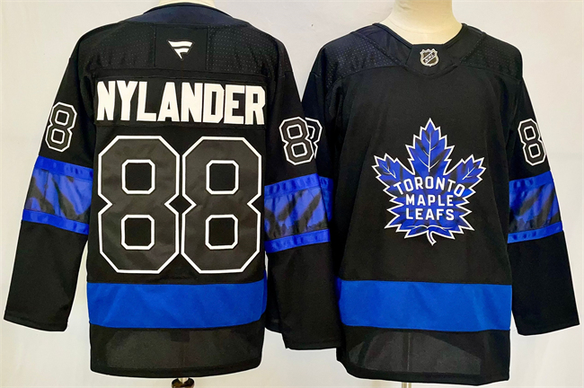 Men's Toronto Maple Leafs #88 William Nylander Black 2024-25 Stitched Jersey Men's Toronto Maple Leafs #88 William Nylander Black 2024-25 Stitched Jersey
