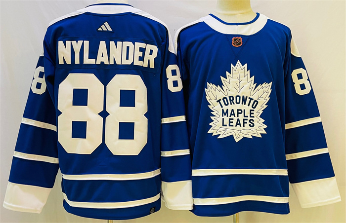 Men's Toronto Maple Leafs #88 William Nylander Blue 2022-23 Reverse Retro Stitched Jersey Men's Toronto Maple Leafs #88 William Nylander Blue 2022-23 Reverse Retro Stitched Jersey