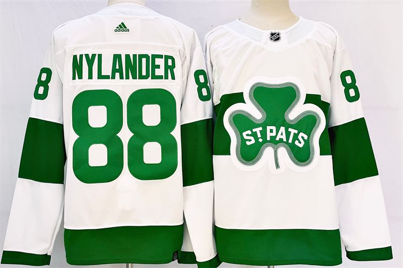 Men's Toronto Maple Leafs #88 William Nylander White St Patricks Authentic Jersey Men's Toronto Maple Leafs #88 William Nylander White St Patricks Authentic Jersey