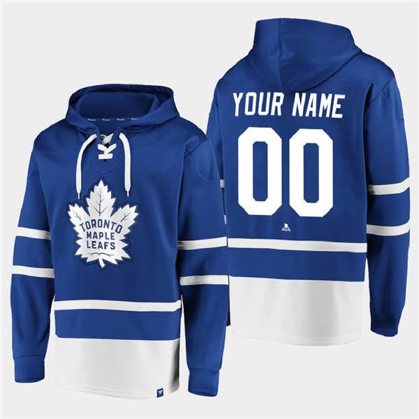 Men's Toronto Maple Leafs Active Player Custom Blue All Stitched Sweatshirt Hoodie Men's Toronto Maple Leafs Active Player Custom Blue All Stitched Sweatshirt Hoodie