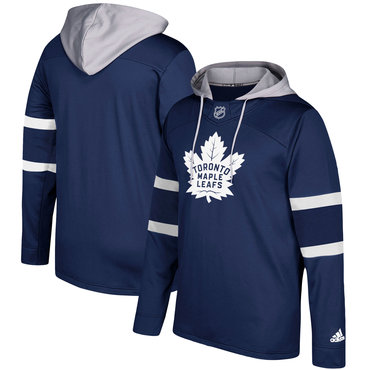 Men's Toronto Maple Leafs Adidas Blue Silver Jersey Pullover Hoodie Men's Toronto Maple Leafs Adidas Blue Silver Jersey Pullover Hoodie