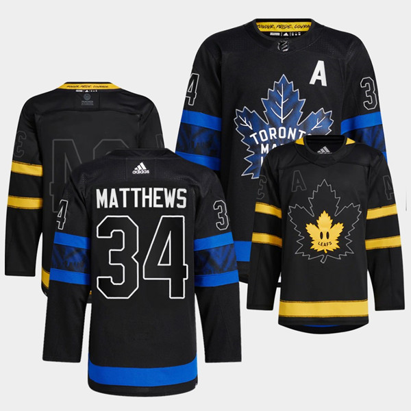 Men's Toronto Maple Leafs Black #34 Auston Matthews Alternate Premier Breakaway Reversible Stitched Jersey Men's Toronto Maple Leafs Black #34 Auston Matthews Alternate Premier Breakaway Reversible Stitched Jersey
