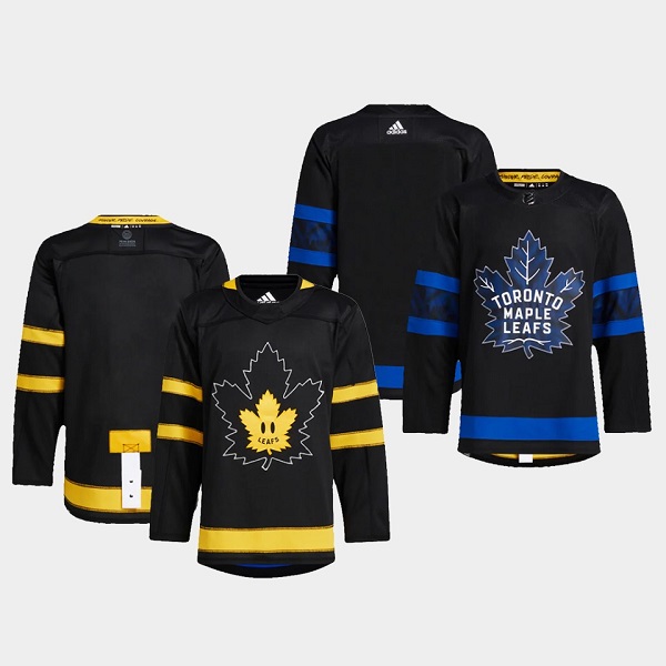 Men's Toronto Maple Leafs Black Blank Alternate Premier Breakaway Reversible Stitched Jersey