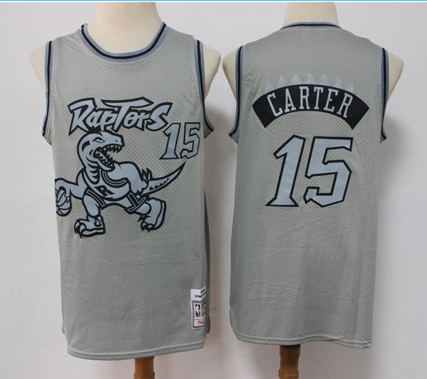Men's Toronto Raptors #15 Vince Carter Grey Throwback Stitched Basketball Jersey Men's Toronto Raptors #15 Vince Carter Grey Throwback Stitched Basketball Jersey