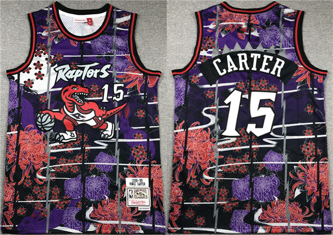 Men's Toronto Raptors #15 Vince Carter Purple Red Throwback Stitched Jersey Men's Toronto Raptors #15 Vince Carter Purple Red Throwback Stitched Jersey