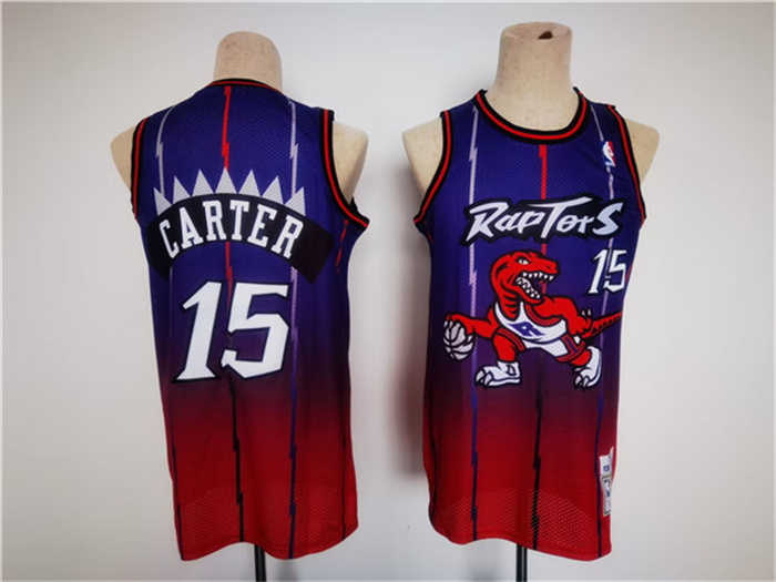 Men's Toronto Raptors #15 Vince Carter Purple Red Throwback Stitched Jersey Men's Toronto Raptors #15 Vince Carter Purple Red Throwback Stitched Jersey