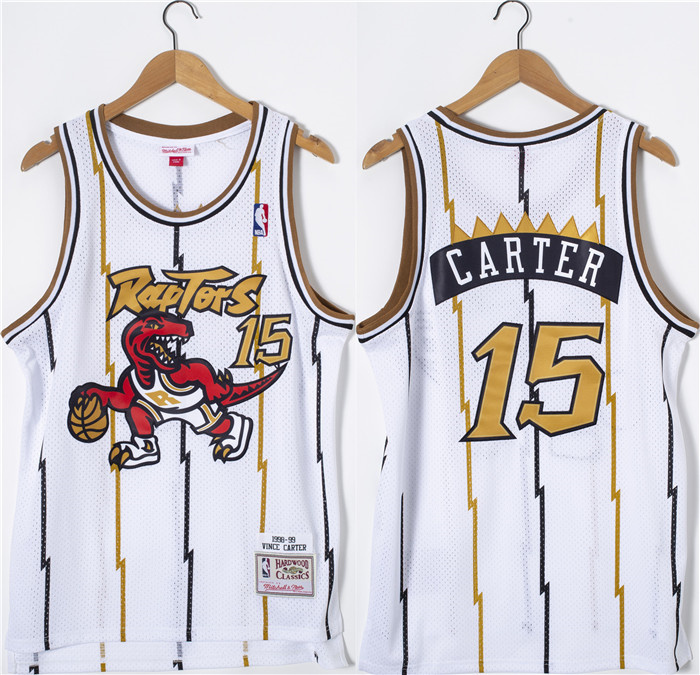 Men's Toronto Raptors #15 Vince Carter White Throwback Stitched Jersey Men's Toronto Raptors #15 Vince Carter White Throwback Stitched Jersey