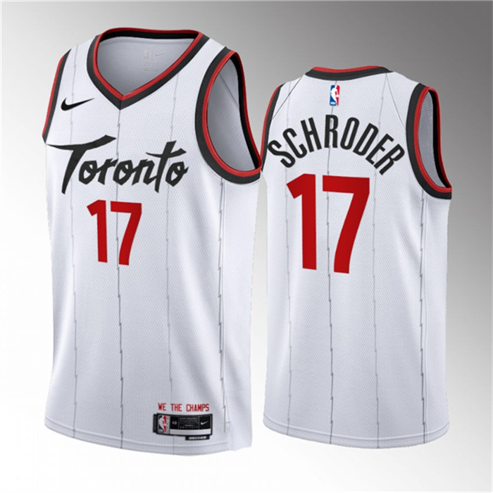 Men's Toronto Raptors #17 Dennis Schroder White 2023 24 Association Edition Stitched Basketball Jersey Men's Toronto Raptors #17 Dennis Schroder White 2023 24 Association Edition Stitched Basketball Jersey