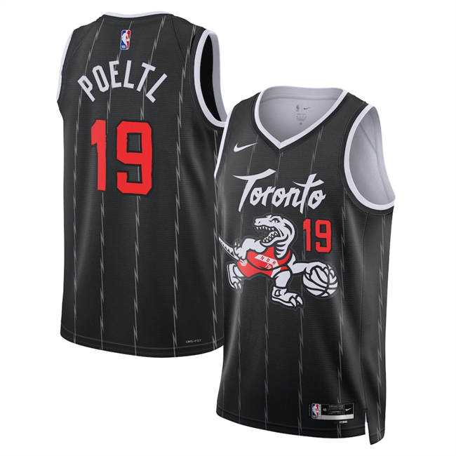 Men's Toronto Raptors #19 Jakob Poeltl Black 2025 26 City Edition Stitched Basketball Jersey Men's Toronto Raptors #19 Jakob Poeltl Black 2025 26 City Edition Stitched Basketball Jersey