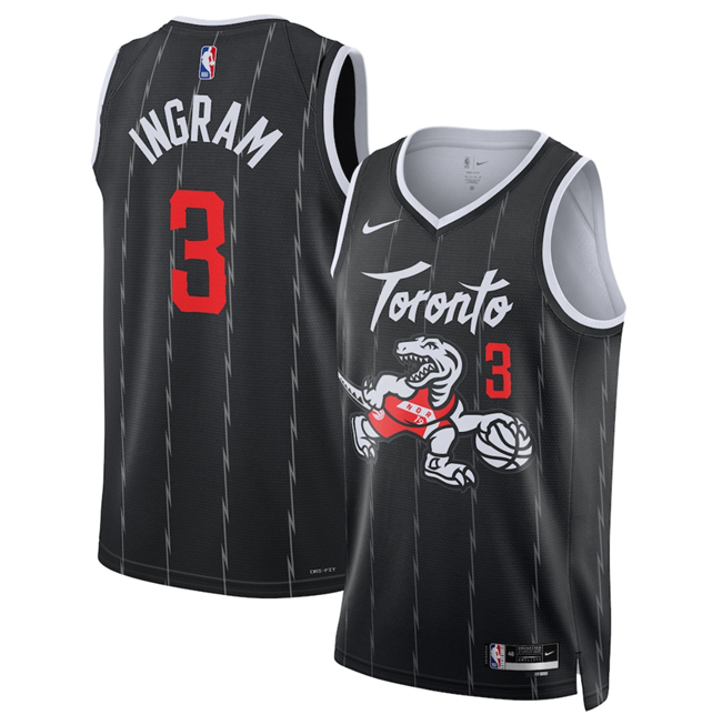 Men's Toronto Raptors #3 Brandon Ingram Black 2025 26 City Edition Stitched Basketball Jersey Men's Toronto Raptors #3 Brandon Ingram Black 2025 26 City Edition Stitched Basketball Jersey