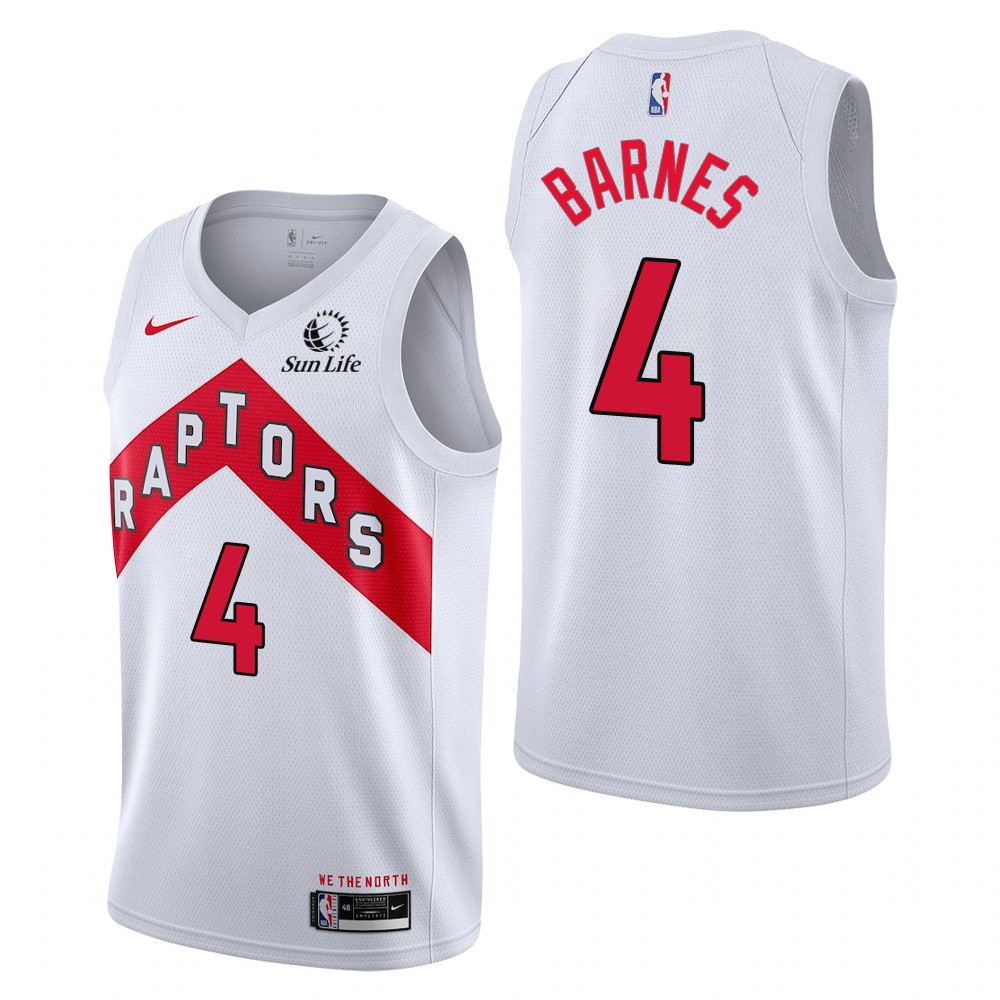 Men's Toronto Raptors #4 Scottie Barnes Association Edition White Jersey Men's Toronto Raptors #4 Scottie Barnes Association Edition White Jersey
