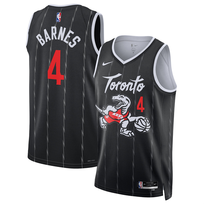 Men's Toronto Raptors #4 Scottie Barnes Black 2025 26 City Edition Stitched Basketball Jersey Men's Toronto Raptors #4 Scottie Barnes Black 2025 26 City Edition Stitched Basketball Jersey
