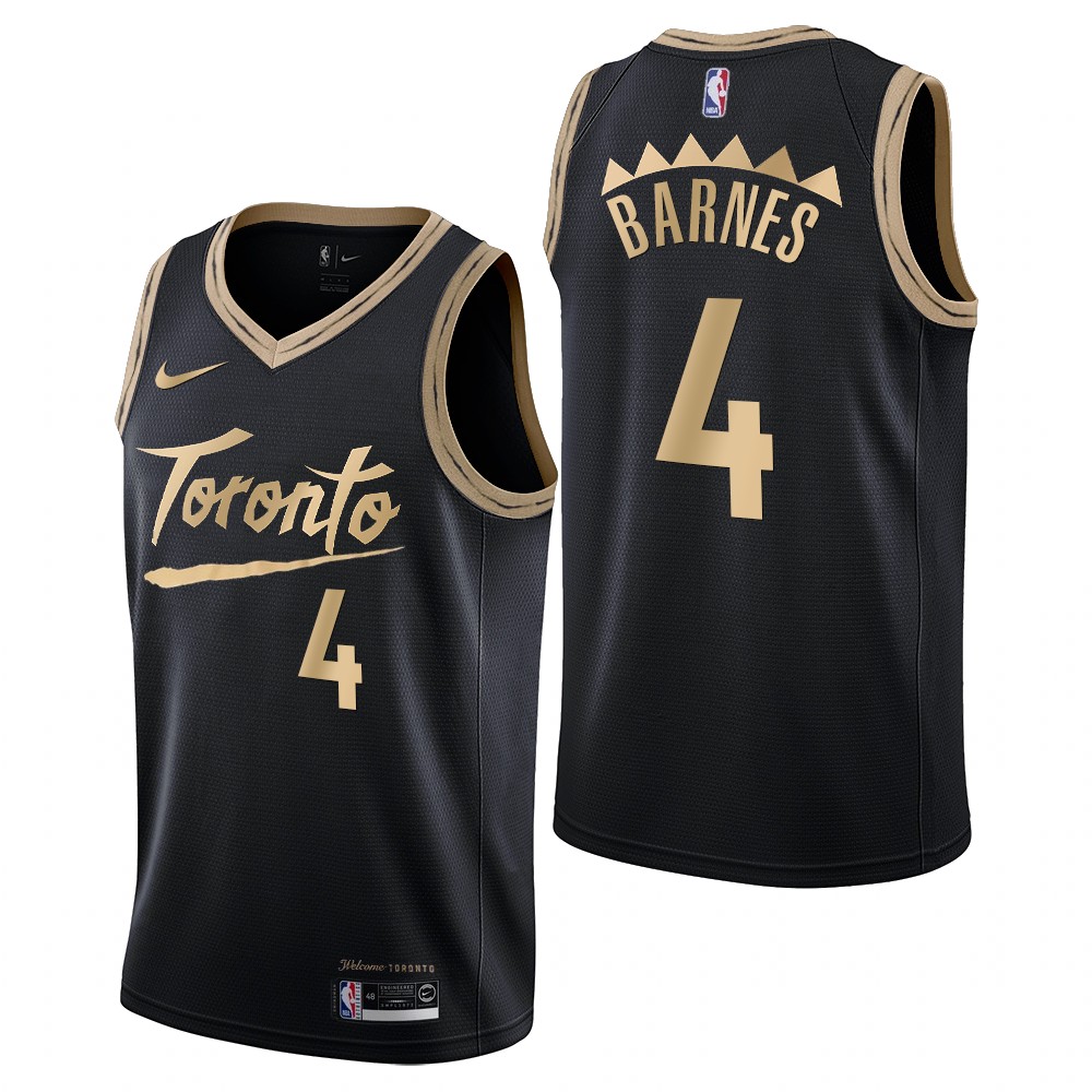 Men's Toronto Raptors #4 Scottie Barnes City Edition Black Jersey Men's Toronto Raptors #4 Scottie Barnes City Edition Black Jersey