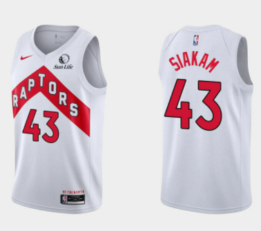 Men's Toronto Raptors #43 Pascal Siakam 2020 21 White Swingman Stitched Basketball Jersey Men's Toronto Raptors #43 Pascal Siakam 2020 21 White Swingman Stitched Basketball Jersey