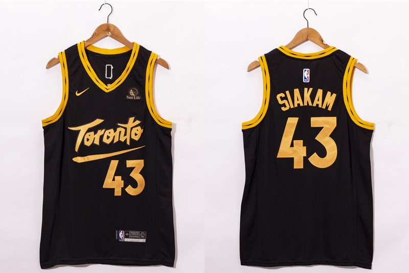 Men's Toronto Raptors #43 Pascal Siakam Black 2021 Nike City Edition Swingman Jersey With The Sponsor Logo Men's Toronto Raptors #43 Pascal Siakam Black 2021 Nike City Edition Swingman Jersey With The Sponsor Logo