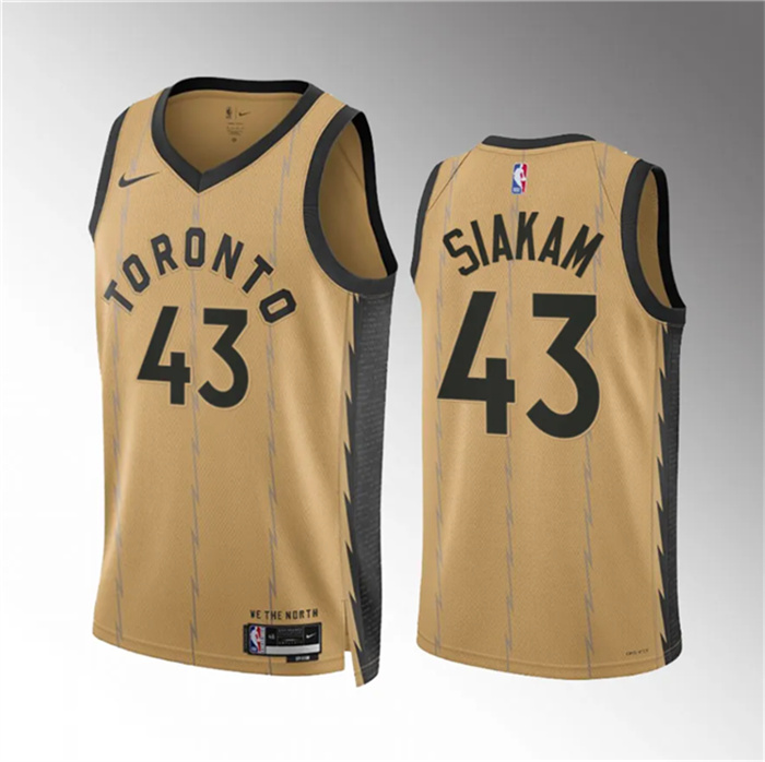 Men's Toronto Raptors #43 Pascal Siakam Gold 2023 24 City Edition Stitched Basketball Jersey Men's Toronto Raptors #43 Pascal Siakam Gold 2023 24 City Edition Stitched Basketball Jersey