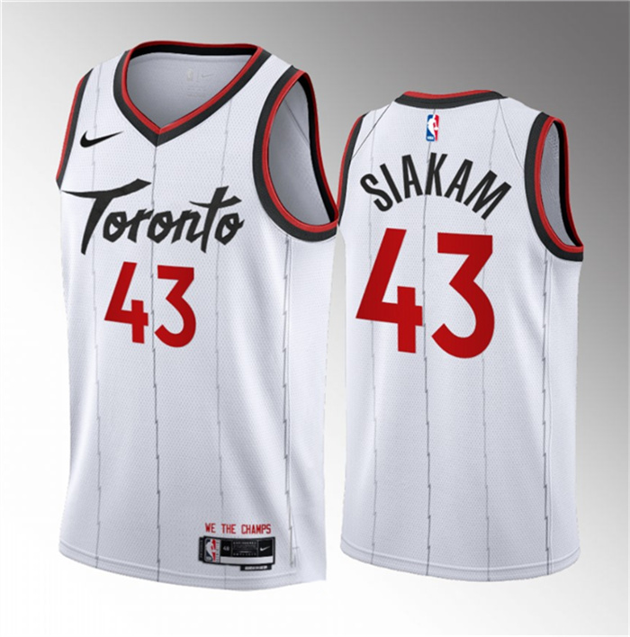 Men's Toronto Raptors #43 Pascal Siakam White 2023 24 Association Edition Stitched Basketball Jersey Men's Toronto Raptors #43 Pascal Siakam White 2023 24 Association Edition Stitched Basketball Jersey
