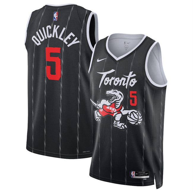 Men's Toronto Raptors #5 Immanuel Quickley Black 2025 26 City Edition Stitched Basketball Jersey Men's Toronto Raptors #5 Immanuel Quickley Black 2025 26 City Edition Stitched Basketball Jersey