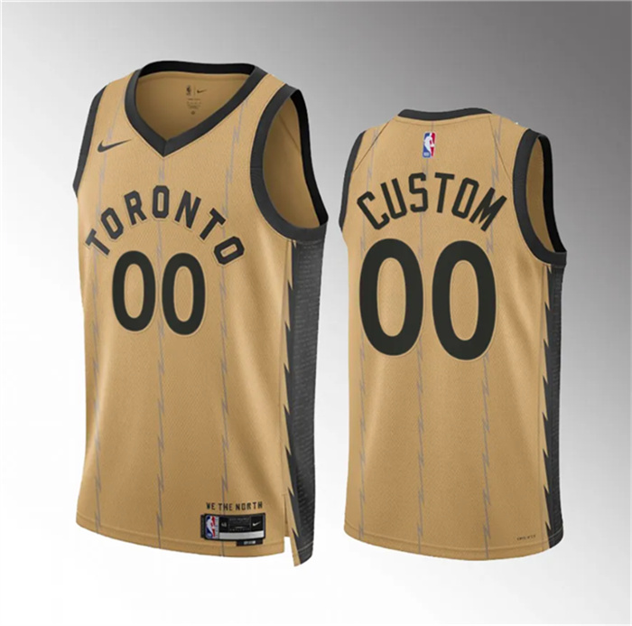 Men's Toronto Raptors Active Player Custom Gold 2023 24 City Edition Stitched Basketball Jersey Men's Toronto Raptors Active Player Custom Gold 2023 24 City Edition Stitched Basketball Jersey