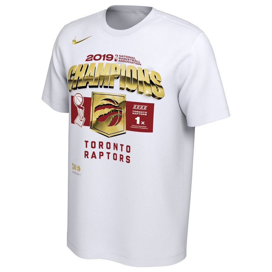 Men's Toronto Raptors Nike White 2019 NBA Finals Champions Locker Room T-Shirt Men's Toronto Raptors Nike White 2019 NBA Finals Champions Locker Room T-Shirt