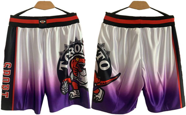 Men's Toronto Raptors White Purple Shorts (Run Small)