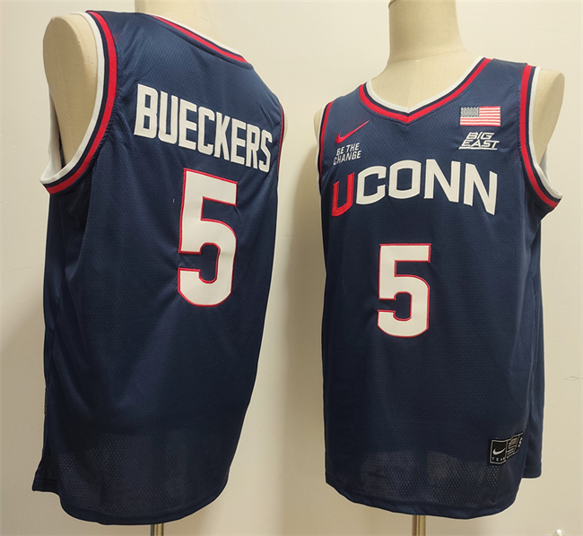 Men's UConn Huskies #5 Paige Bueckers Navy Stitched Basketball Jersey