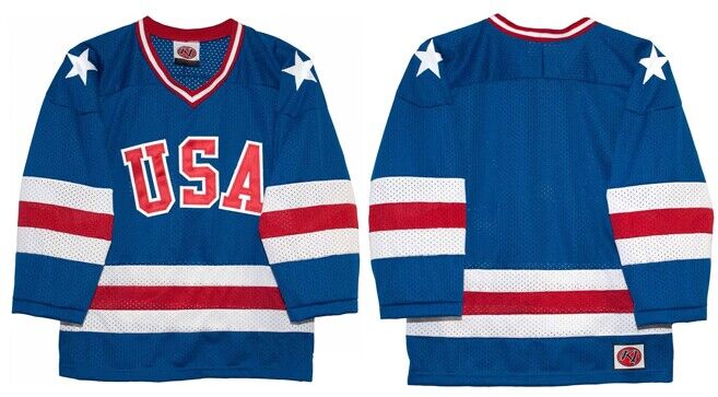 Men's USA Hockey Custom Blue 1980 Miracle On Ice Stitched Hockey Jersey