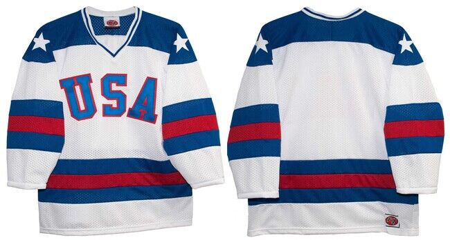 Men's USA Hockey Custom White 1980 Miracle On Ice Stitched Ersey