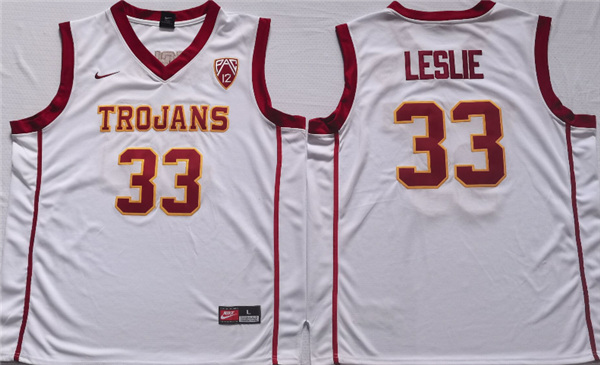 Men's USC Trojans #33 Lisa Leslie White Stitched Jersey Men's USC Trojans #33 Lisa Leslie White Stitched Jersey
