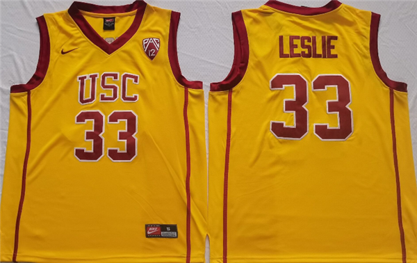 Men's USC Trojans #33 Lisa Leslie Yellow Stitched Jersey Men's USC Trojans #33 Lisa Leslie Yellow Stitched Jersey