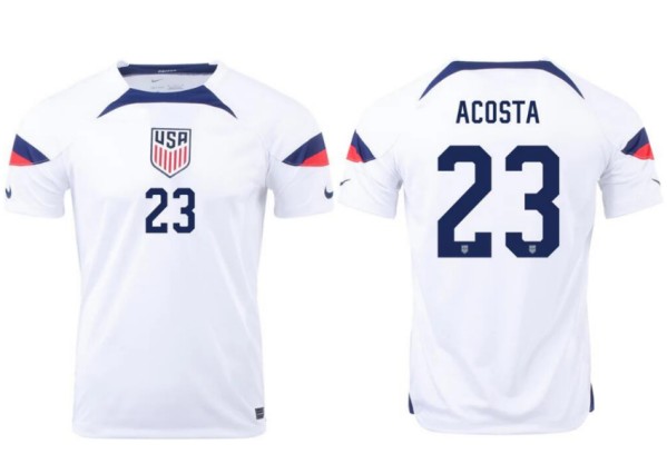Men's United States #23 Kellyn Acosta White Home Jersey Men's United States #23 Kellyn Acosta White Home Jersey