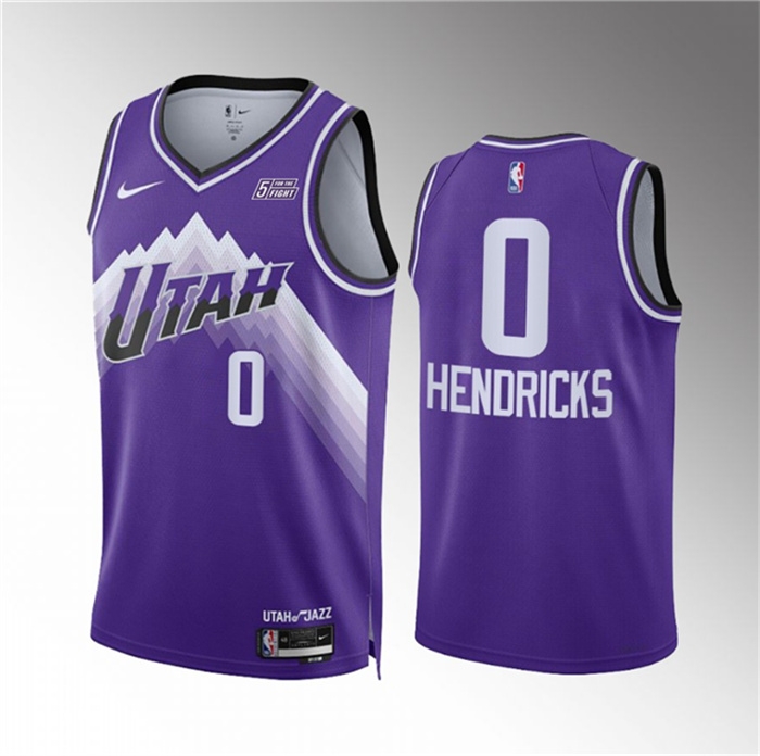 Men's Utah Jazz #0 Taylor Hendricks Purple 2023 24 City Edition Stitched Basketball Jersey Men's Utah Jazz #0 Taylor Hendricks Purple 2023 24 City Edition Stitched Basketball Jersey