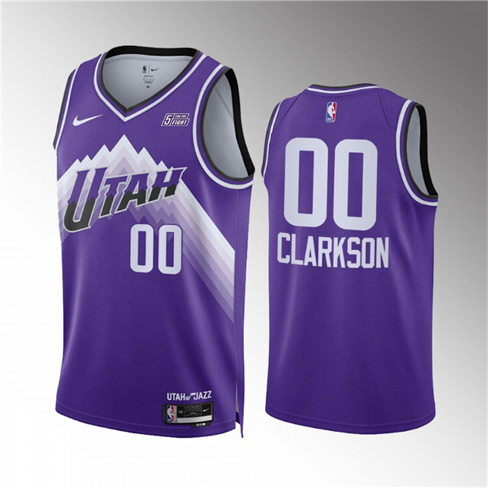 Men's Utah Jazz #00 Jordan Clarkson Purple 2023 24 City Edition Stitched Basketball Jersey Men's Utah Jazz #00 Jordan Clarkson Purple 2023 24 City Edition Stitched Basketball Jersey
